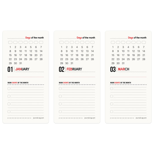 DB Monthly Calendar - Q1 - (Jan-Feb-Mar)