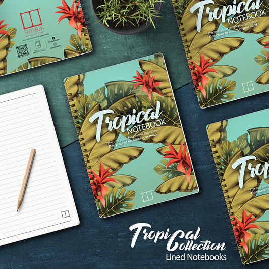 Notebooks | Tropical Collection - (Bundle of 4) SketchBook Stationery
