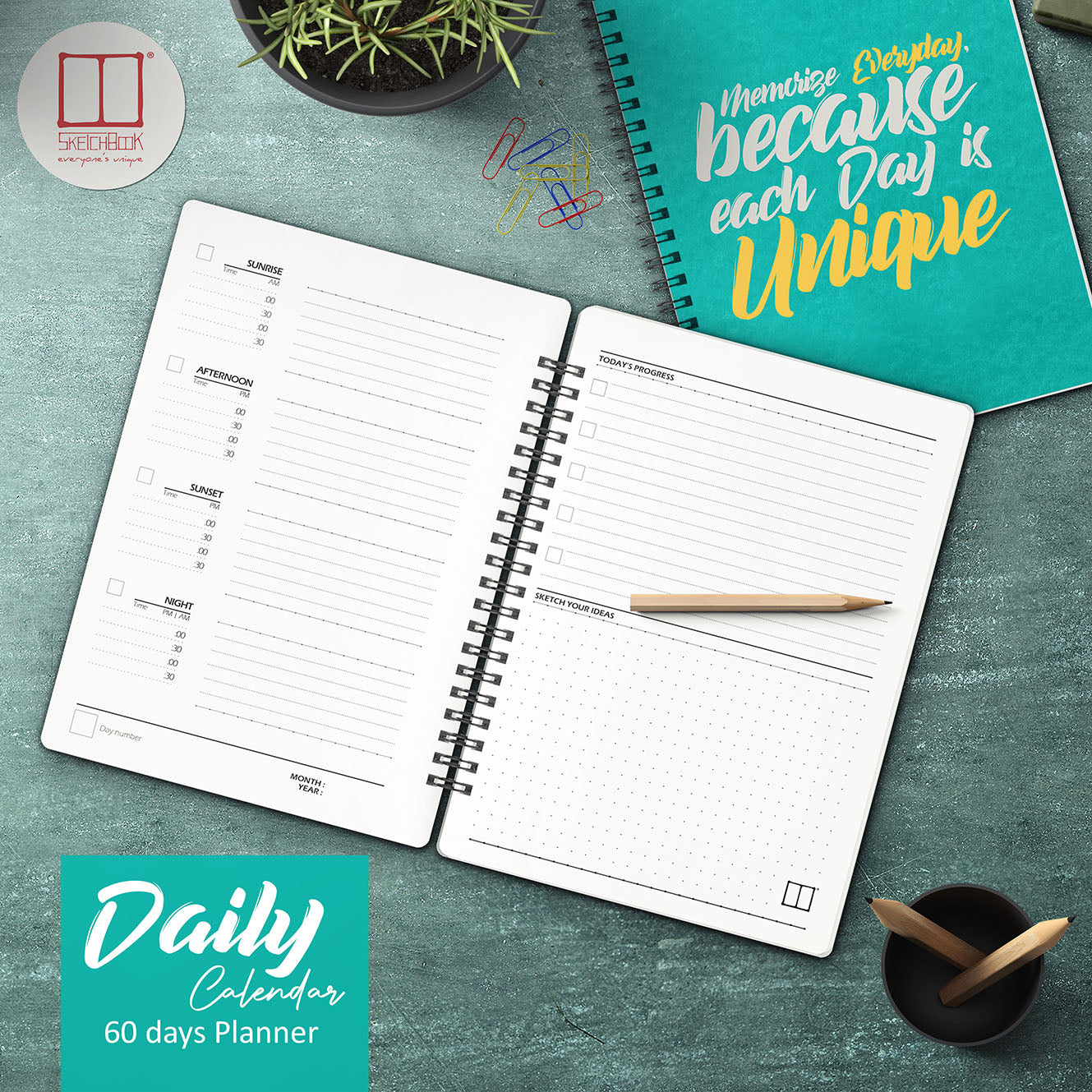 Daily Calendar Planner | 60 Days Planner