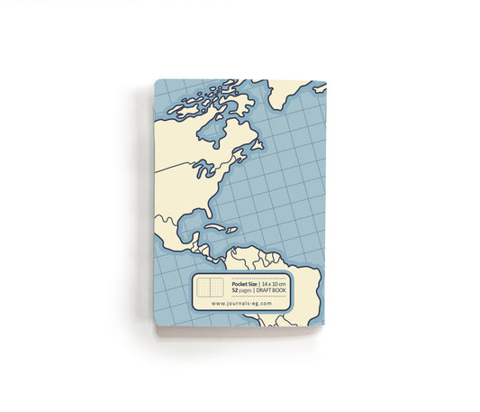 DB book | 14 x 10 cm - 52 Dotted Pages - (World Map) Design Bases