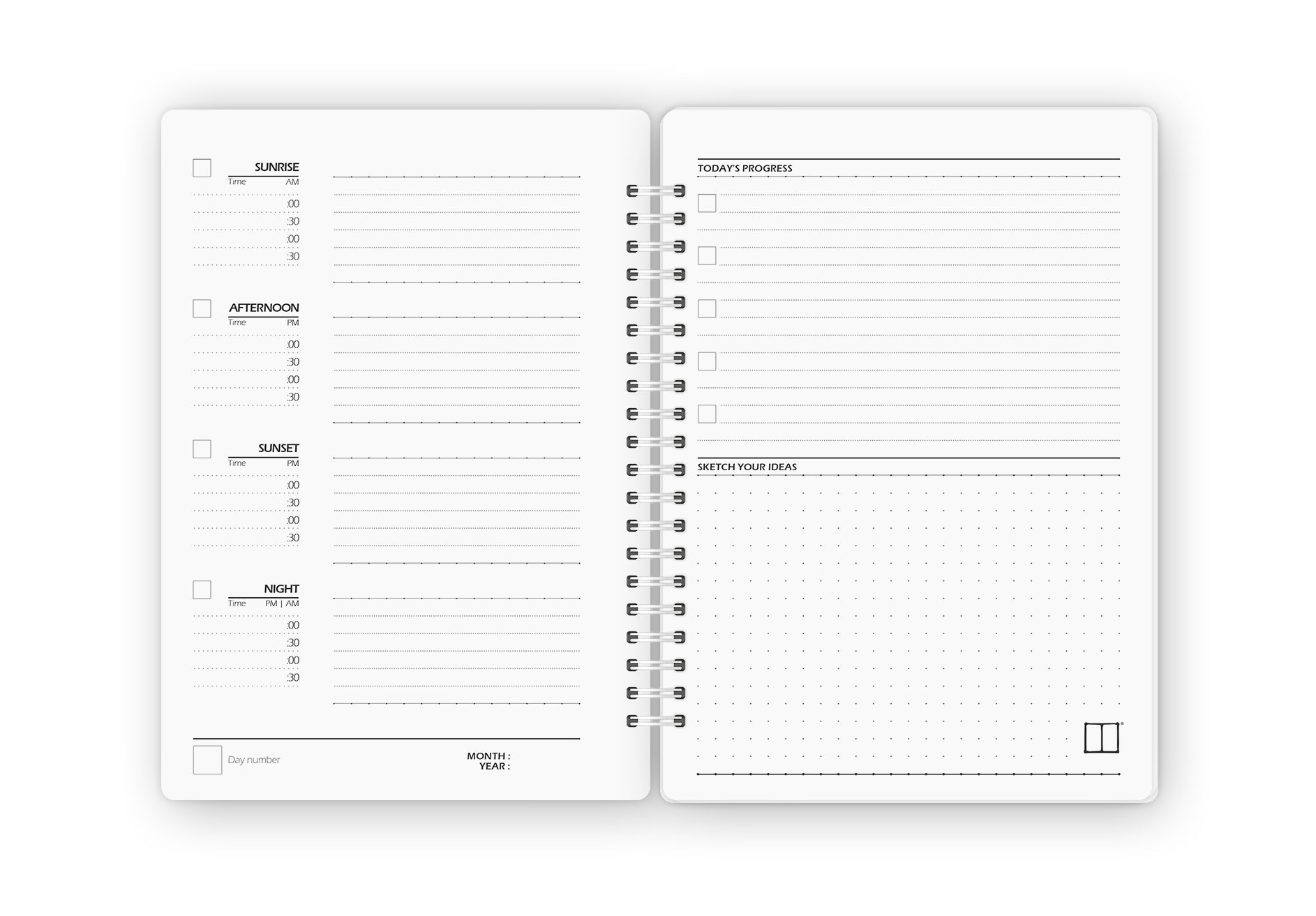 Daily Calendar Planner (60 Days) | 20 X 14 cm - Product RED SketchBook Stationery