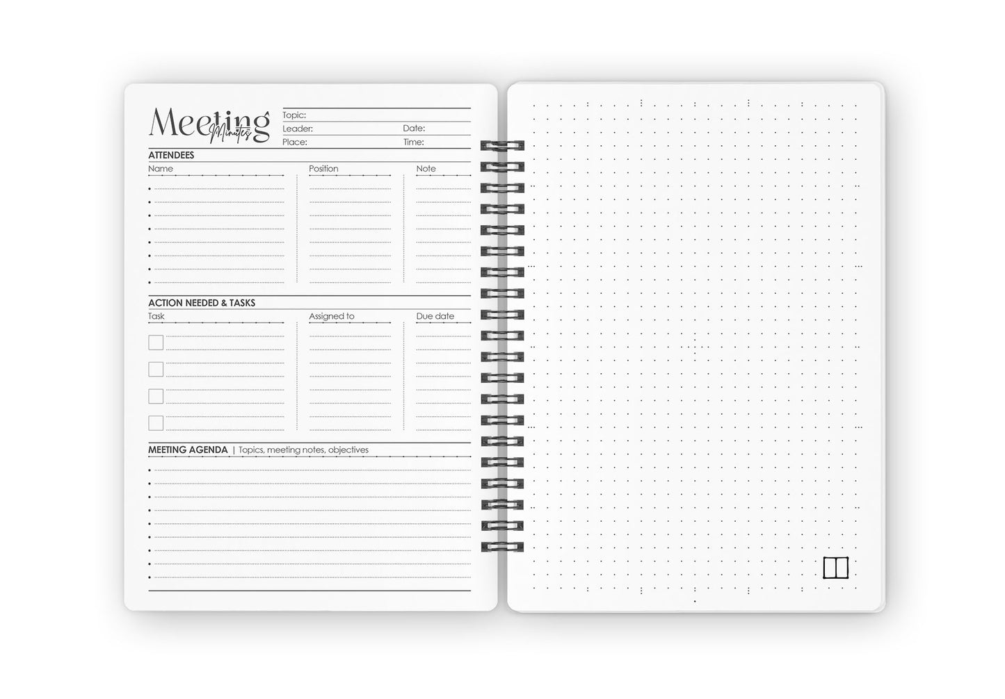 Meeting Minutes - Daily Planner - Meeting Notes - Journal