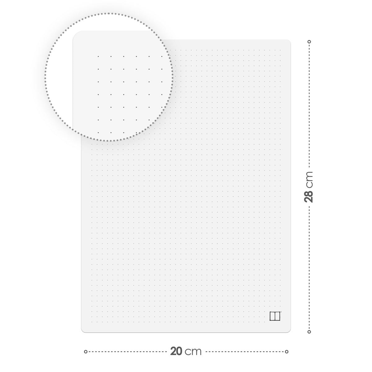 Paper Pack - 28 X 20 cm - 100 Sheets - (80 gm Dotted White Paper) SketchBook Stationery