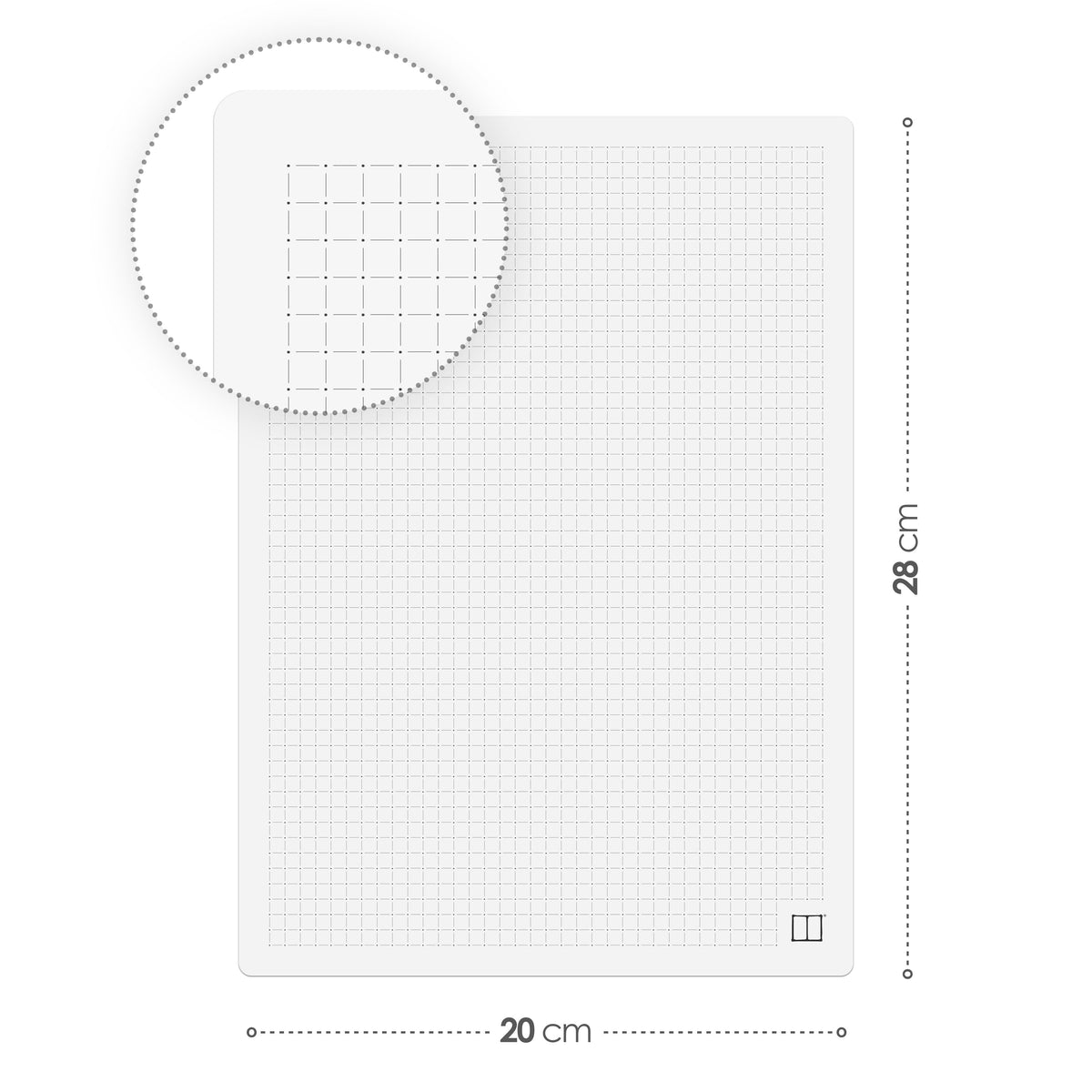 Paper Pack - 28 X 20 cm - 100 Sheets - (80 gm Grid White Paper) SketchBook Stationery