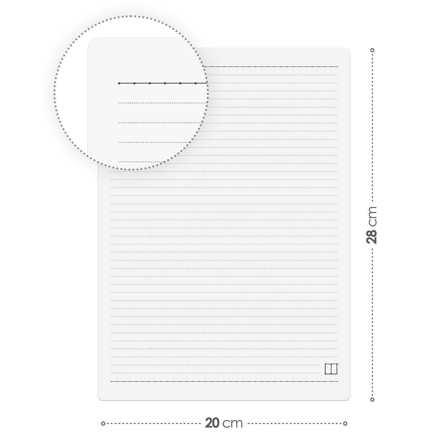 Paper Pack - 28 X 20 cm - 100 Sheets - (120 gm Lined White Paper) SketchBook Stationery