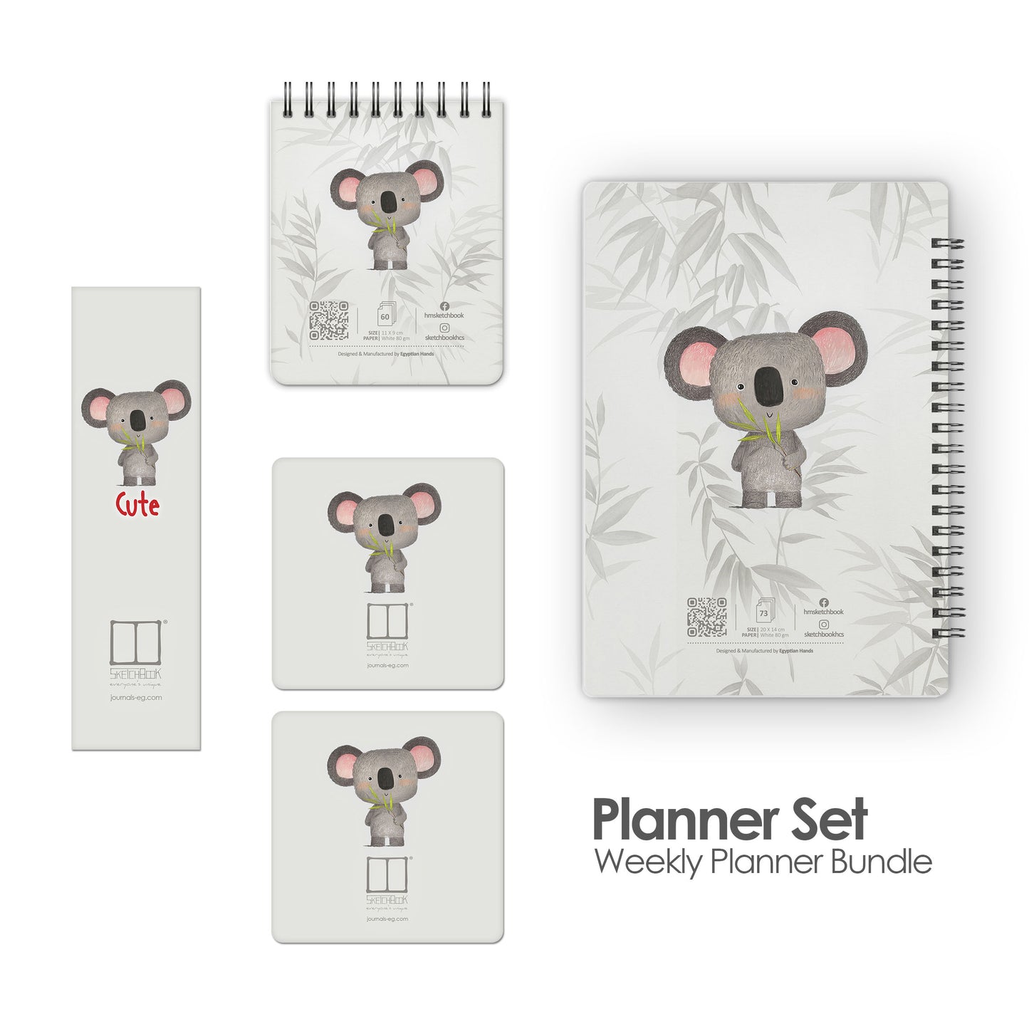 Planner Set | 20 X 14 cm - Lazy Koala