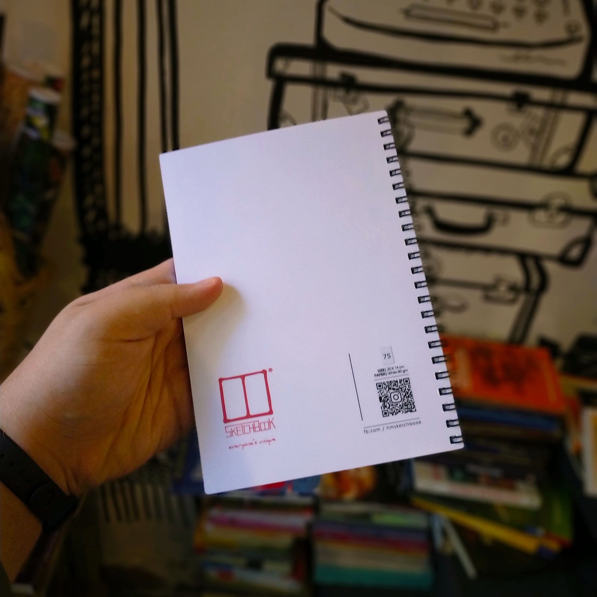 Sketchbook | 20 X 14 cm - (Half Cover) - Pink - from SketchBook Stationery