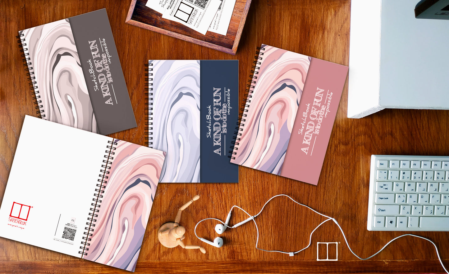 Sketchbook | 20 X 14 cm - (Half Cover) - Pink - from SketchBook Stationery
