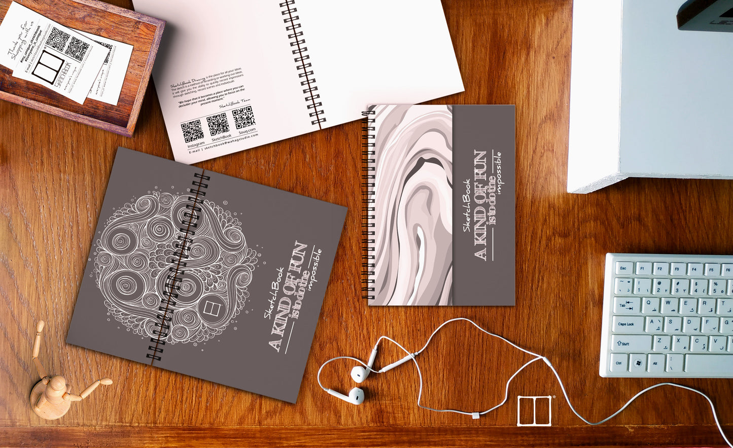 Sketchbook | 20 X 14 cm - (Half Cover) - Grey - from SketchBook Stationery