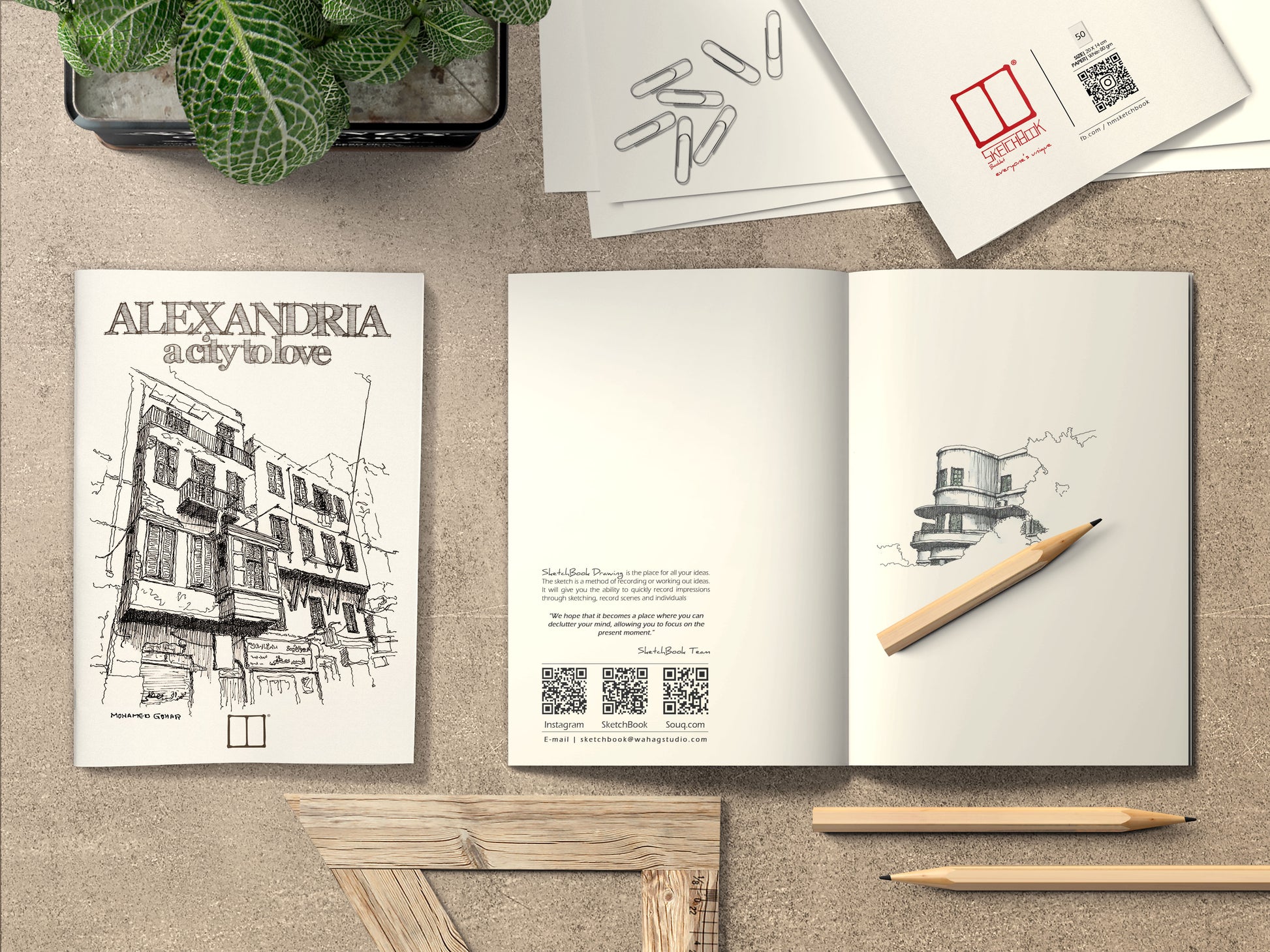 Sketching Booklet | 20 X 14 cm (Alexandria a city to love) - from SketchBook Stationery