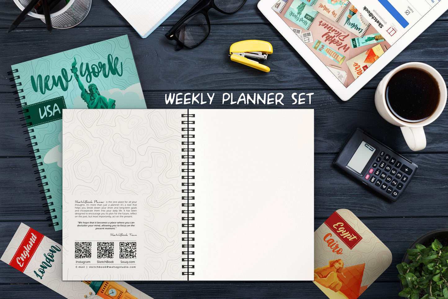 Weekly Planner Set | 20 X 14 cm - (Cities Edition) - Cairo - from SketchBook Stationery