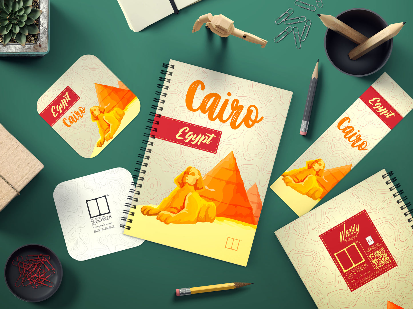 Weekly Planner Set | 20 X 14 cm - (Cities Edition) - Cairo - from SketchBook Stationery