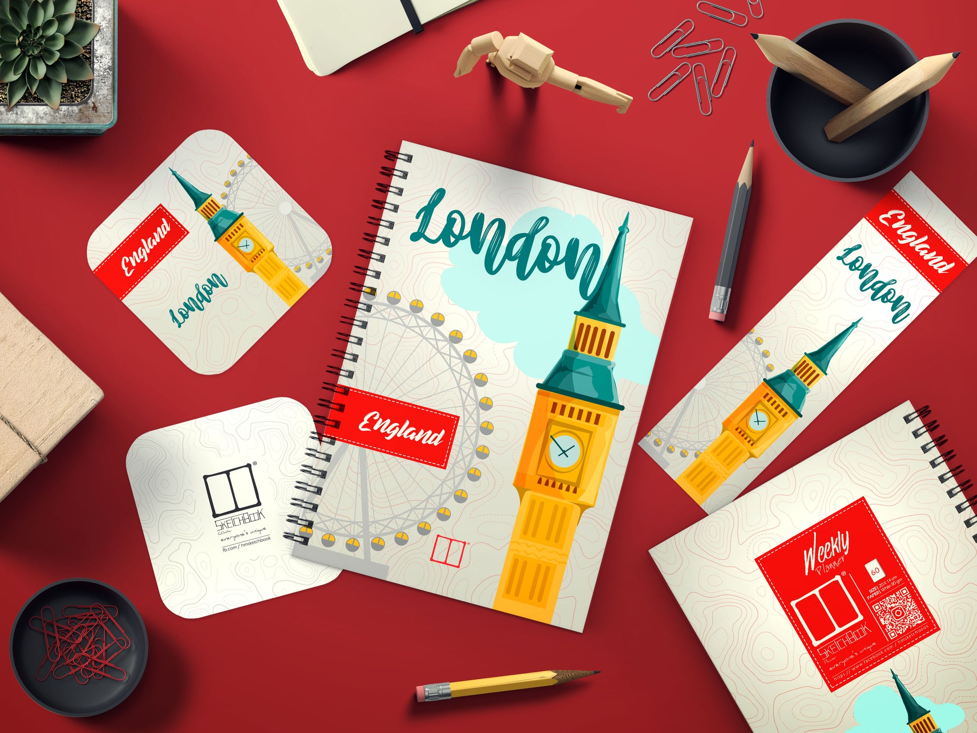 Weekly Planner Set | 20 X 14 cm - (Cities Edition) - London - from SketchBook Stationery