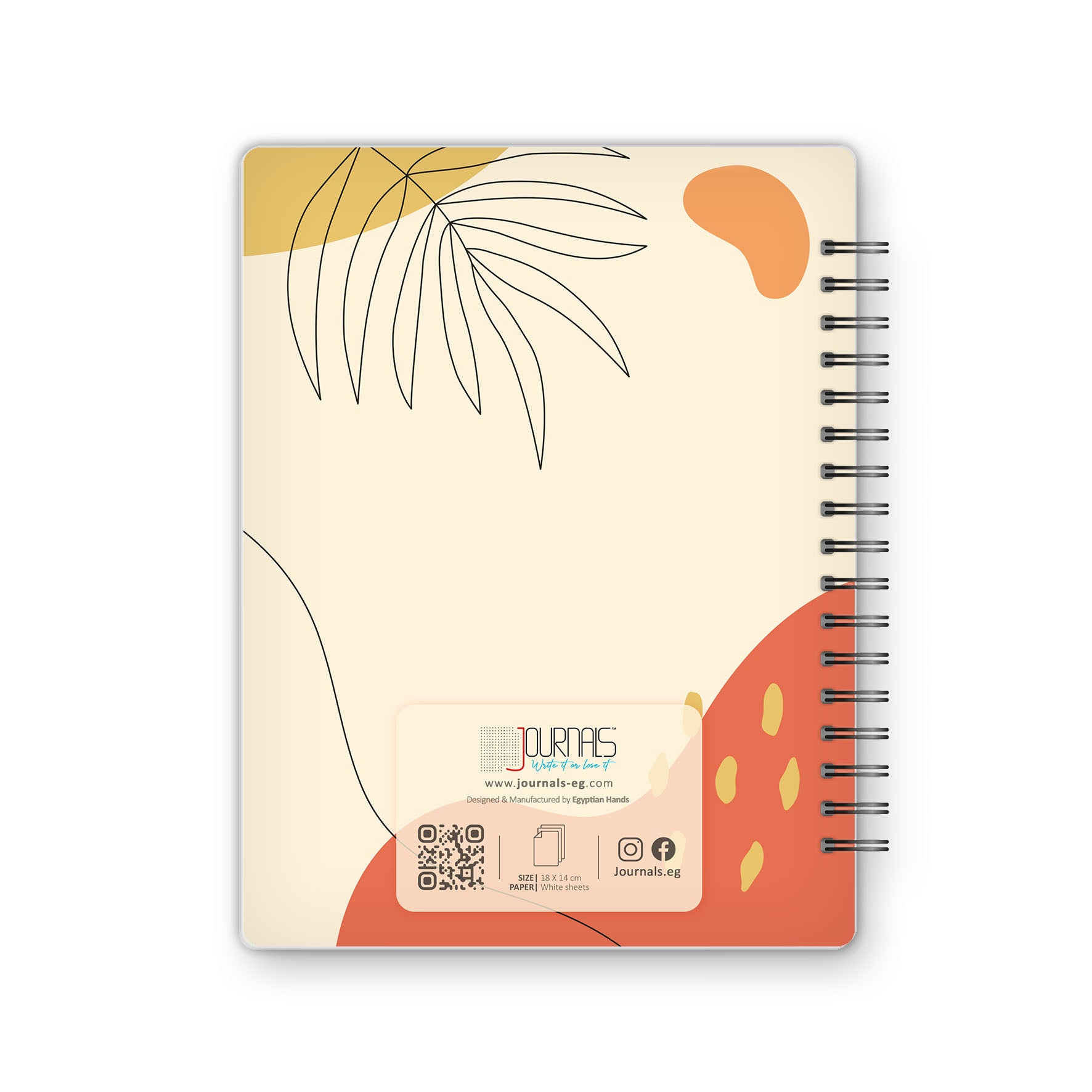 Square Grid - 18X14 cm - 75 Sheets | Minimal Leaf 01 - from Journals