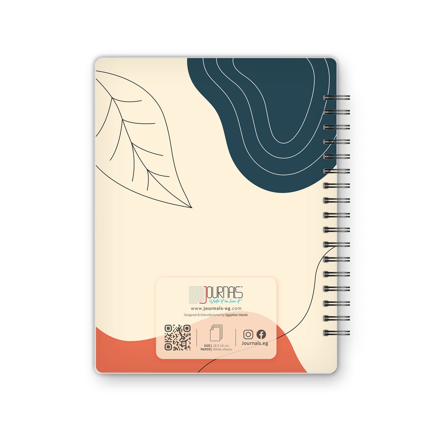 Square Grid - 18X14 cm - 75 Sheets | Minimal Leaf 02 - from Journals