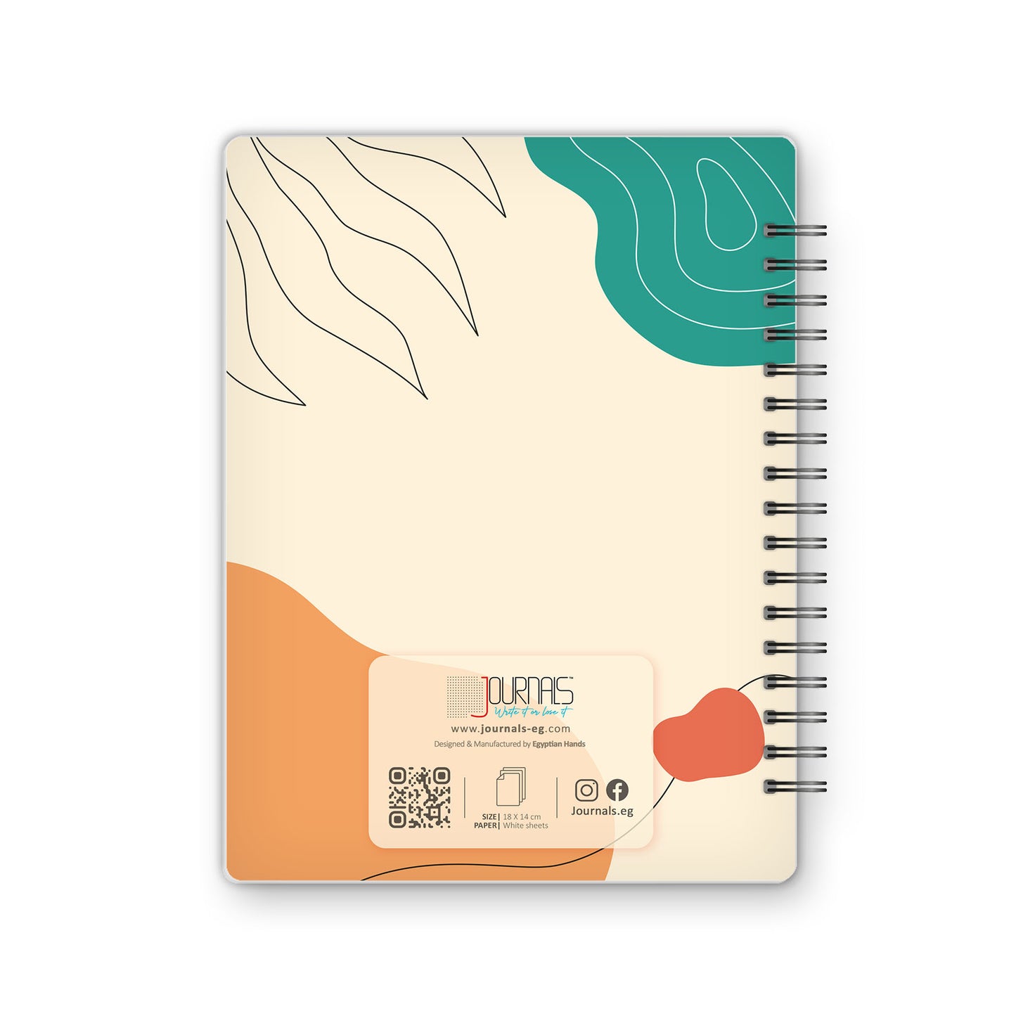 Square Grid - 18X14 cm - 75 Sheets | Minimal Leaf 03 - from Journals