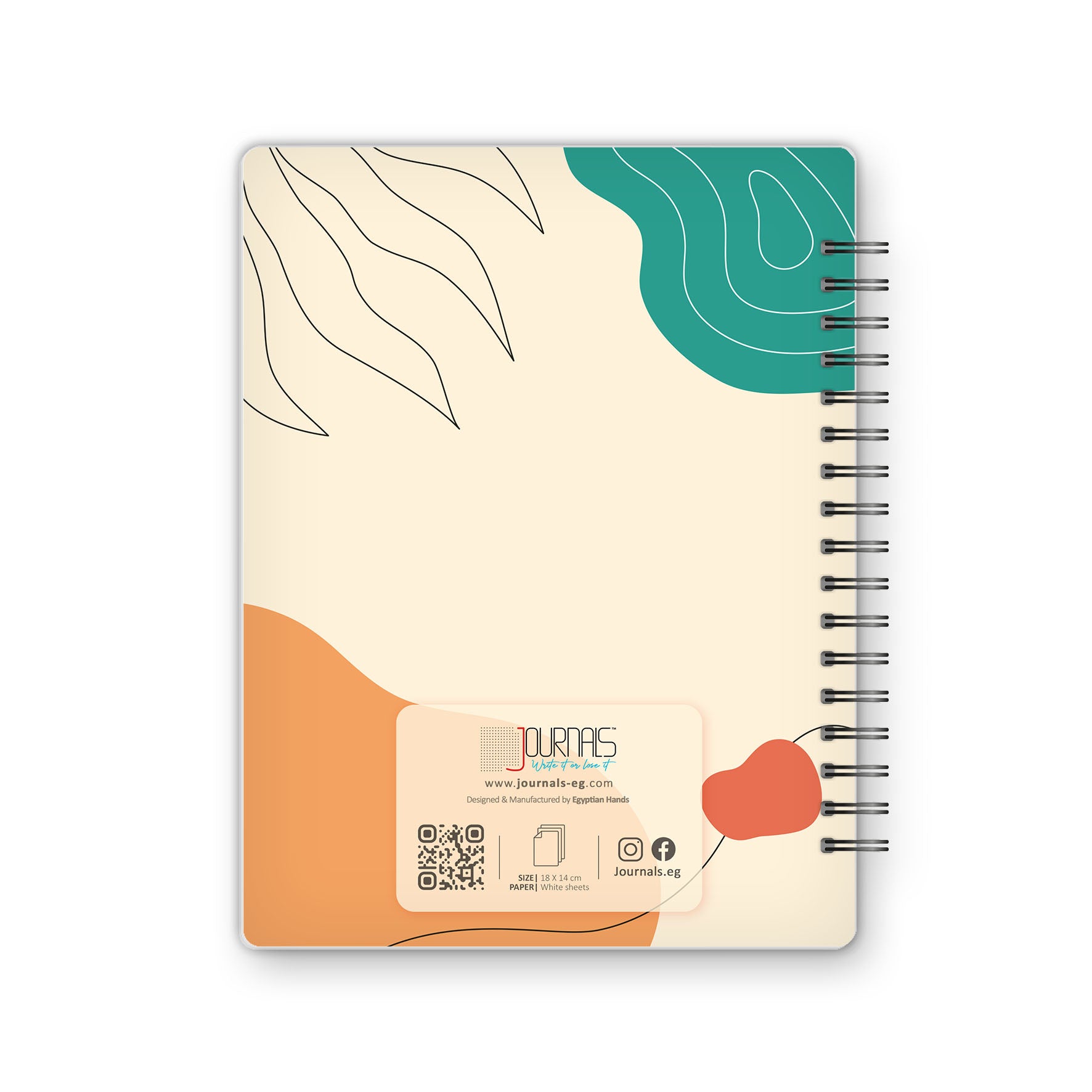 Square Grid - 18X14 cm - 75 Sheets | Minimal Leaf 03 - from Journals