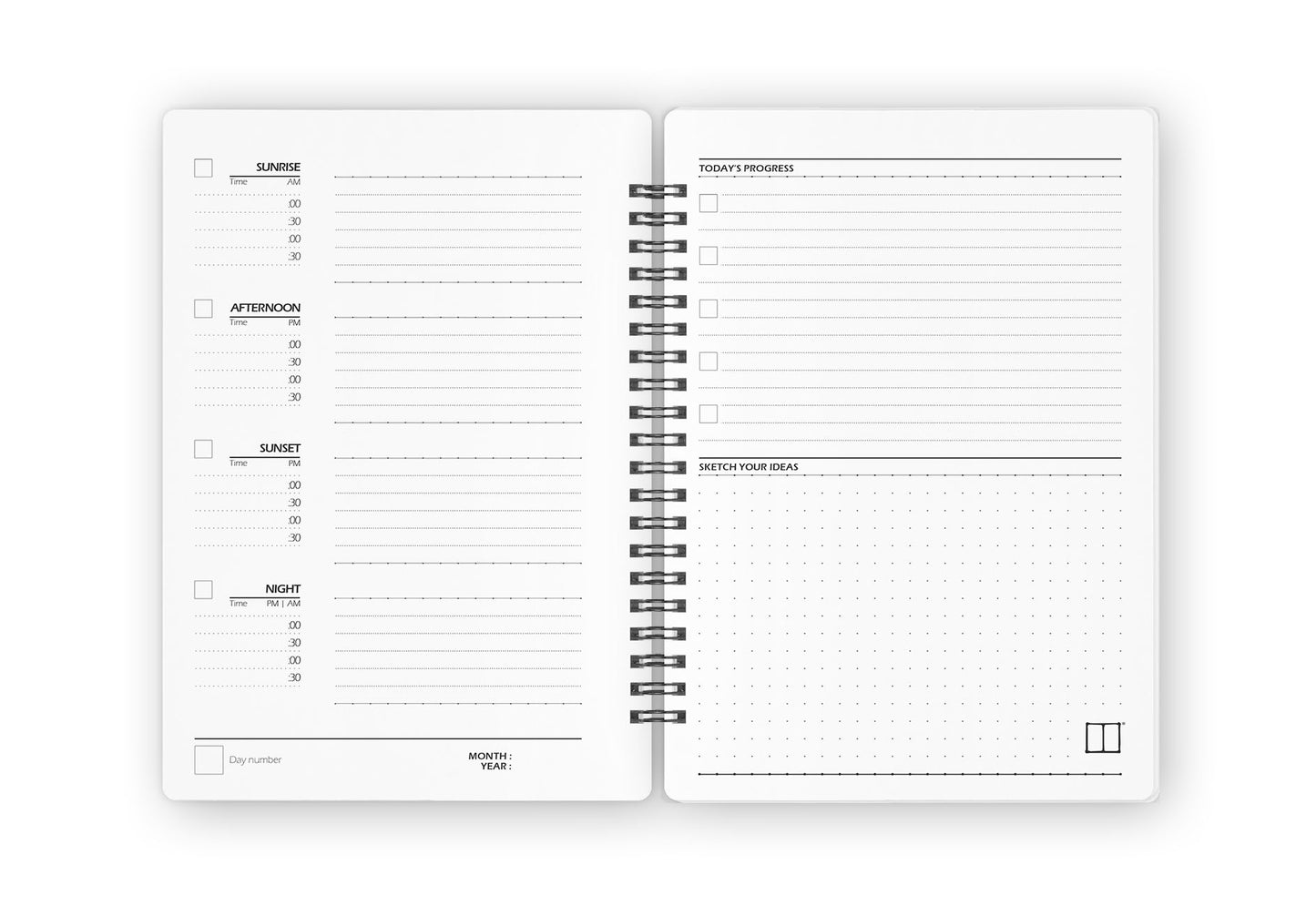 Daily Calendar Planner (60 Days) | 20 X 14 cm - Memories Red (New) - from SketchBook Stationery