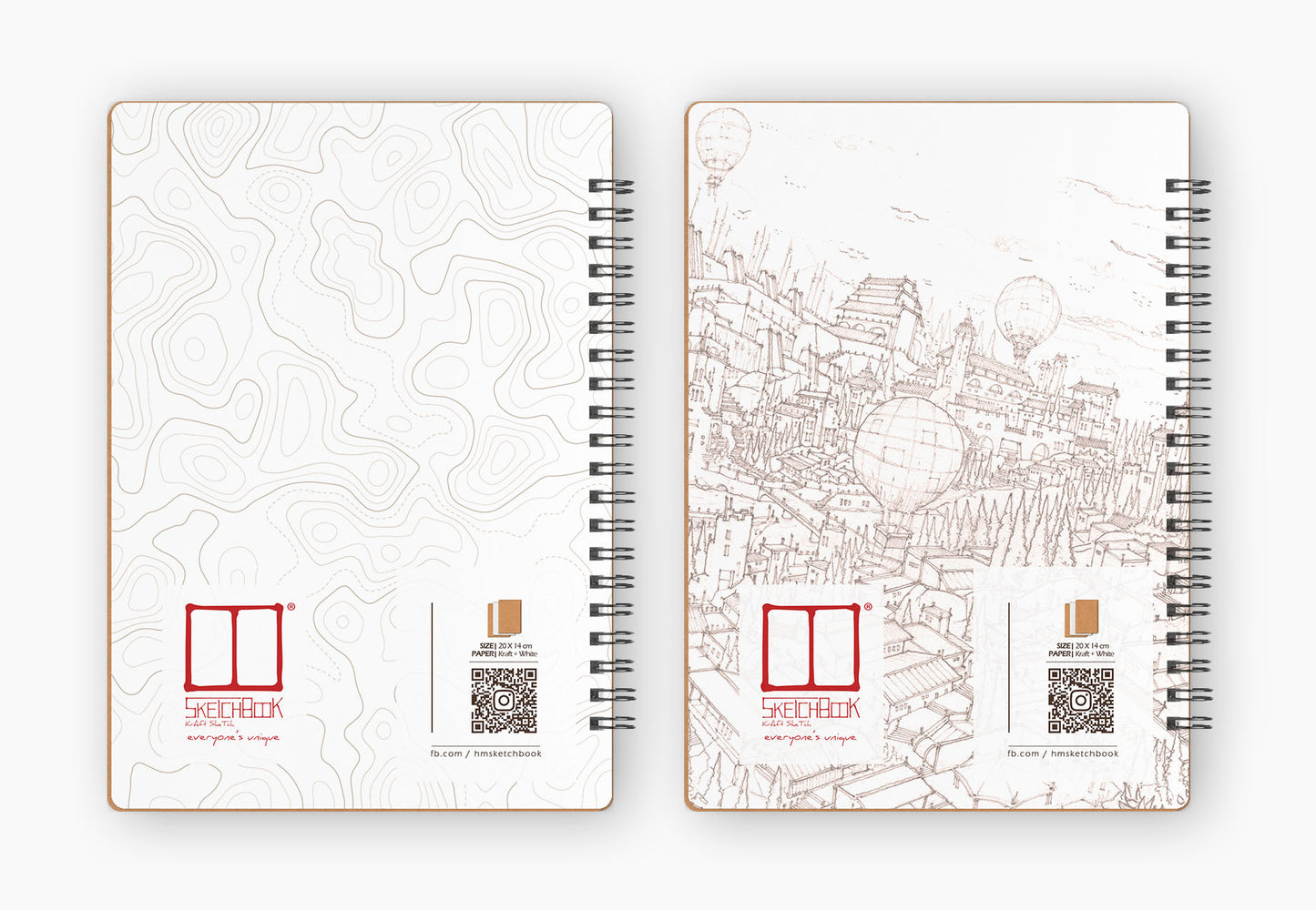 Kraft Sketch Set | 20 X 14 cm - Brown & White Paper - from SketchBook Stationery