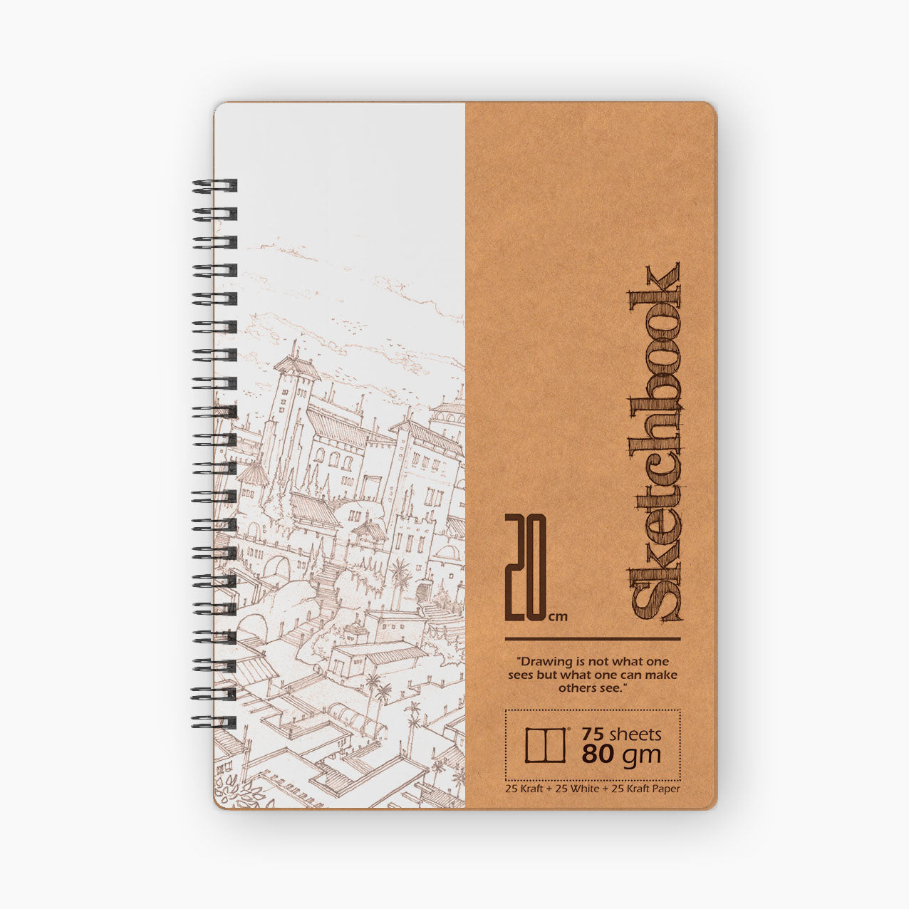 Kraft Sketch Set | 20 X 14 cm - Brown & White Paper - from SketchBook Stationery