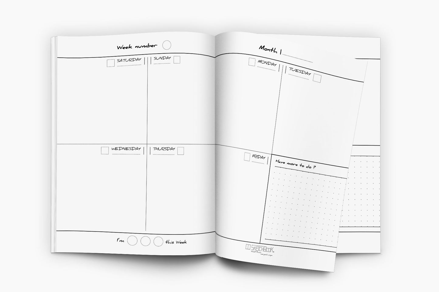 Weekly Planner Booklet | 20 X 14 cm - Marble (Purple) - from SketchBook Stationery