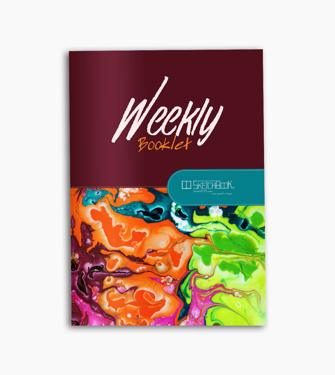Weekly Planner Booklet | 20 X 14 cm - Marble (Red wine) - from SketchBook Stationery