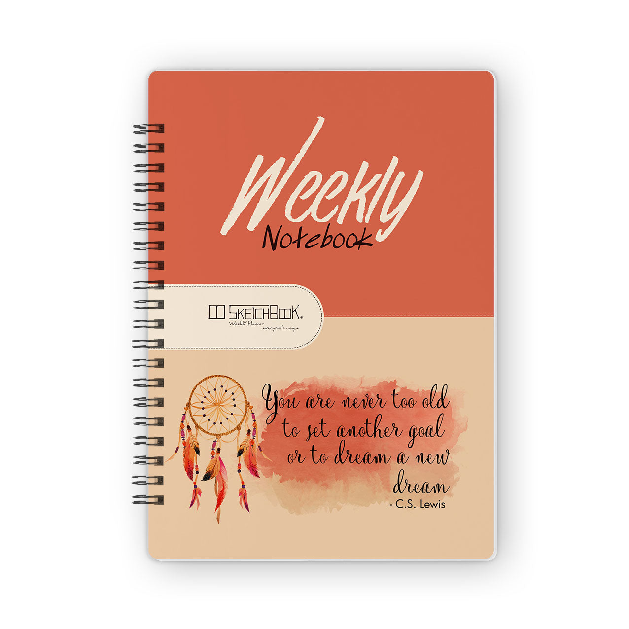 Weekly Planner Notebook | 20 X 14 cm - (52 Weeks + 50 Lined Pages) - Dream Catcher - from SketchBook Stationery