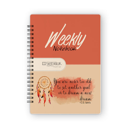 Weekly Planner Notebook | 20 X 14 cm - (52 Weeks + 50 Lined Pages) - Dream Catcher - from SketchBook Stationery