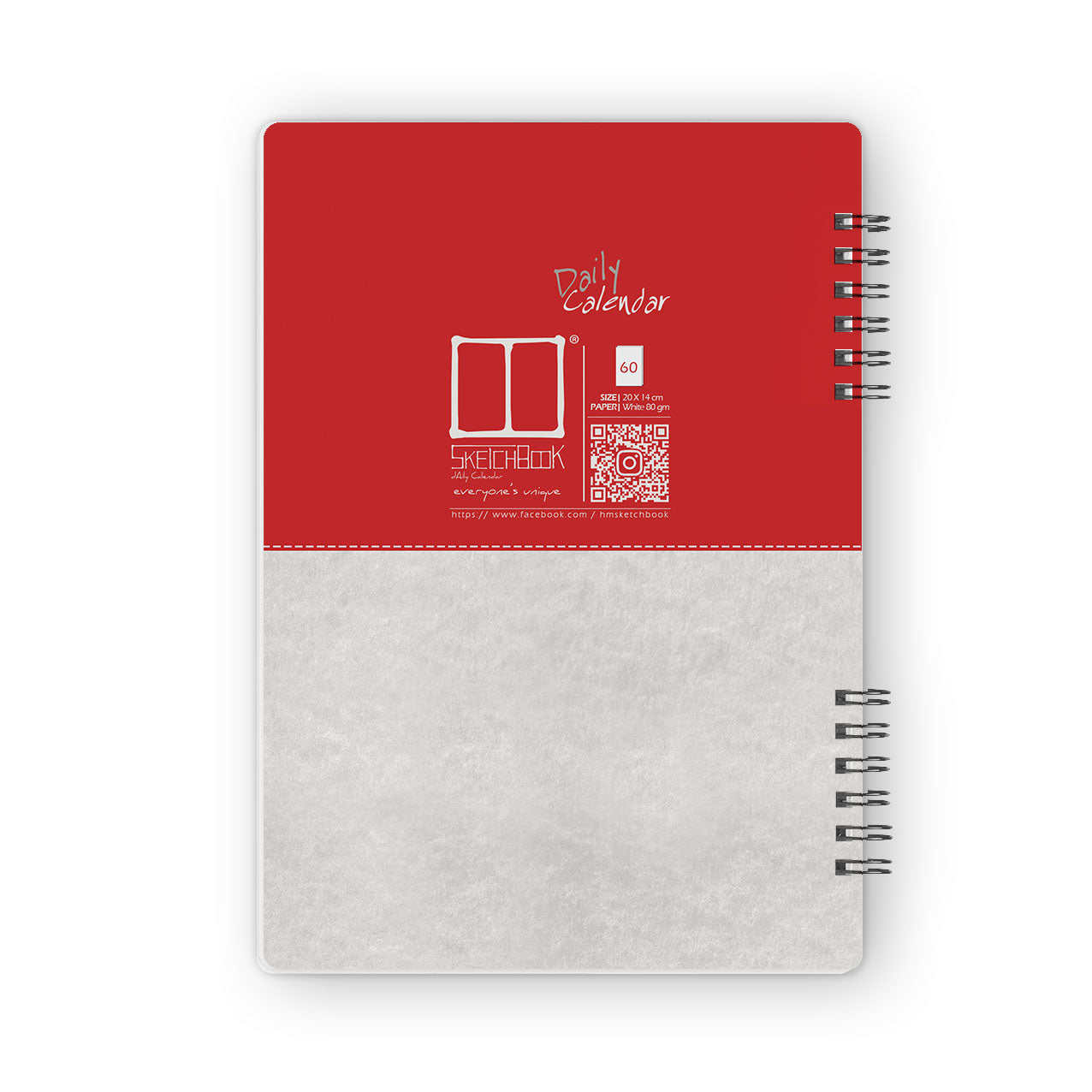 Daily Calendar Planner (60 Days) | 20 X 14 cm - Red (New) - from SketchBook Stationery
