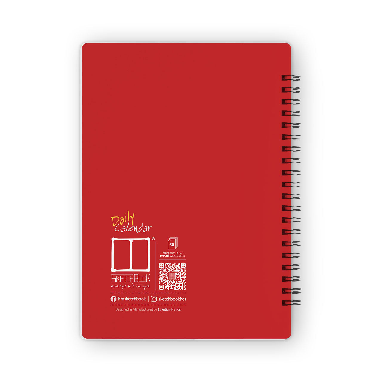 Daily Calendar Planner (60 Days) | 20 X 14 cm - Memories Red (New) - from SketchBook Stationery
