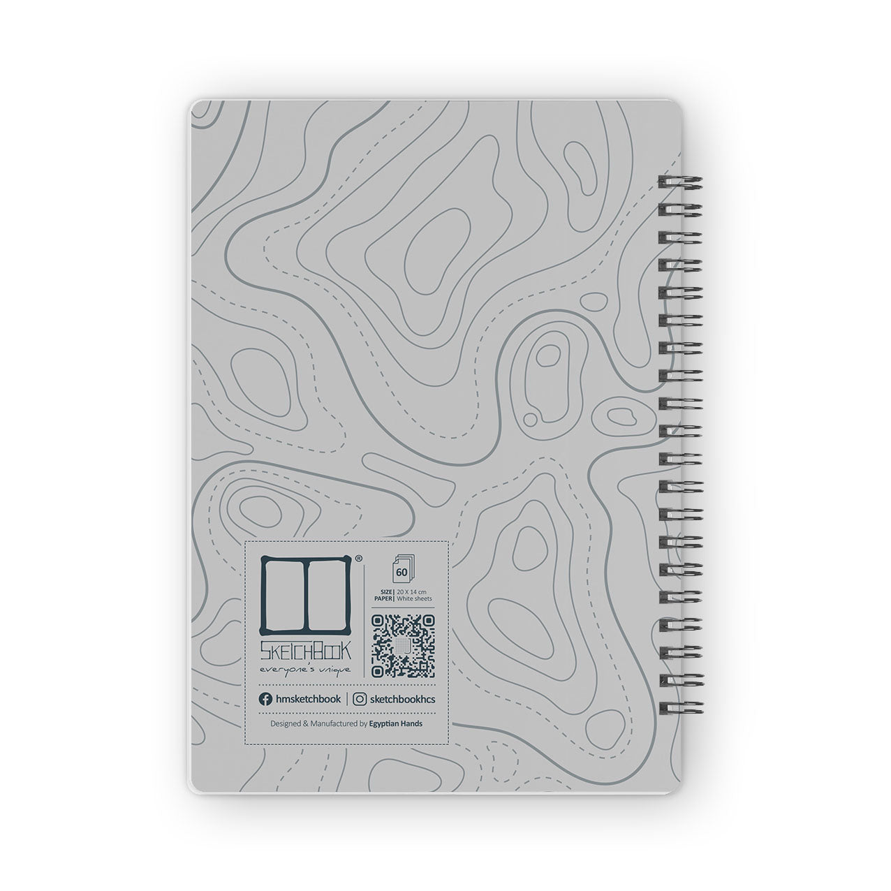 Daily Calendar Planner (60 Days) | 20 X 14 cm - Contour (Grey) SketchBook Stationery