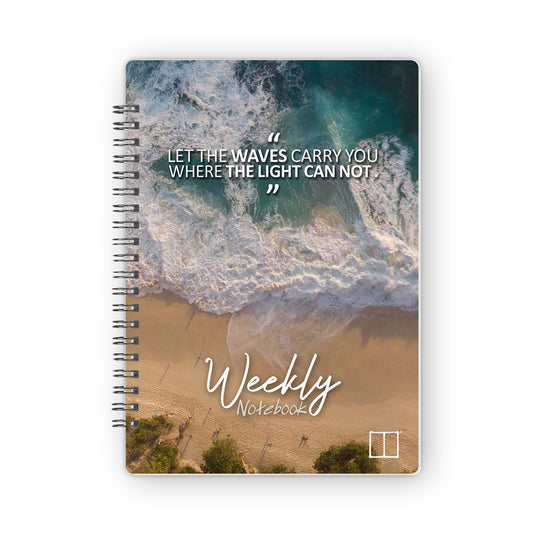 Weekly Planner Notebook  | 20 X 14 cm - (52 Weeks + 50 Lined Pages) - (The Journey Collection) - Waves - from SketchBook Stationery