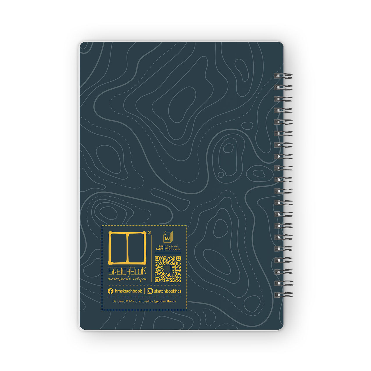 Daily Calendar Planner (60 Days) | 20 X 14 cm - Contour (Blue) SketchBook Stationery