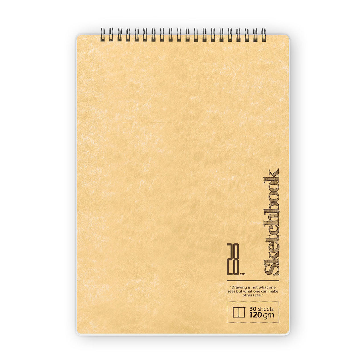 Sketchbook | 28 X 20 cm - (Yellow Plain Cover) - White Paper SketchBook Stationery