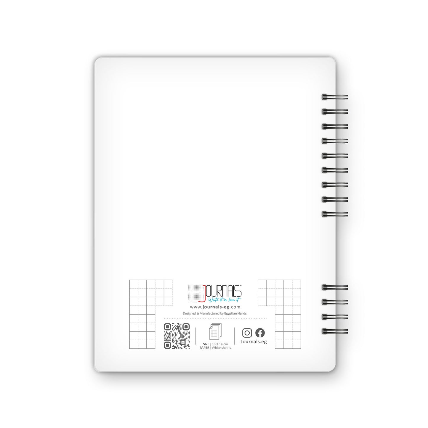 Square Grid - 18X14 cm - 75 Sheets | White - from Journals