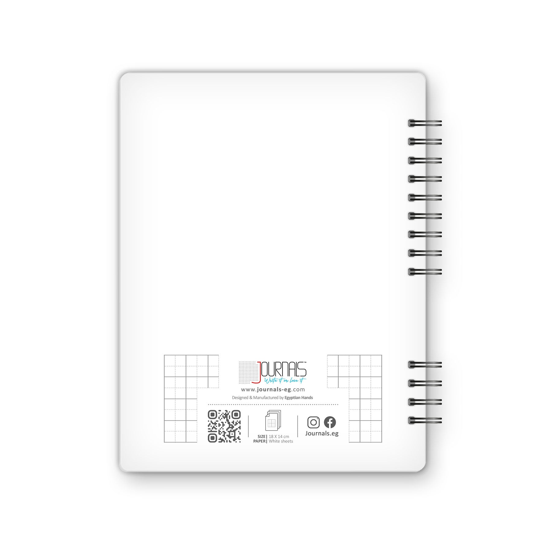 Square Grid - 18X14 cm - 75 Sheets | White - from Journals