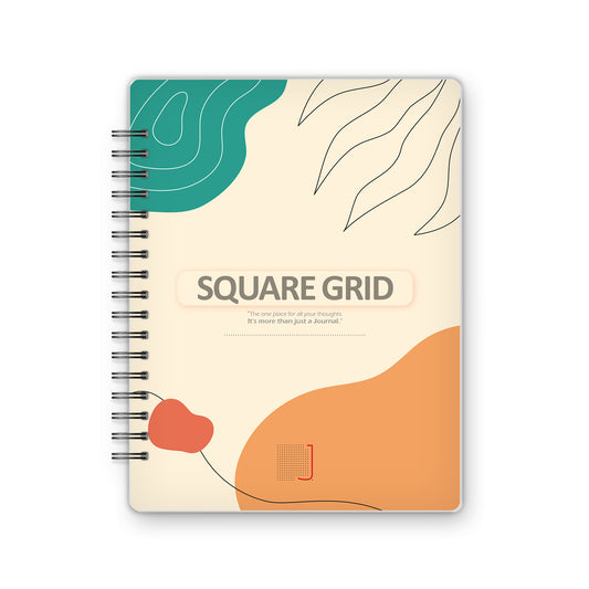 Square Grid - 18X14 cm - 75 Sheets | Minimal Leaf 03 - from Journals