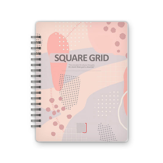 Square Grid - 18X14 cm - 75 Sheets | Pink Leaf 03 - from Journals