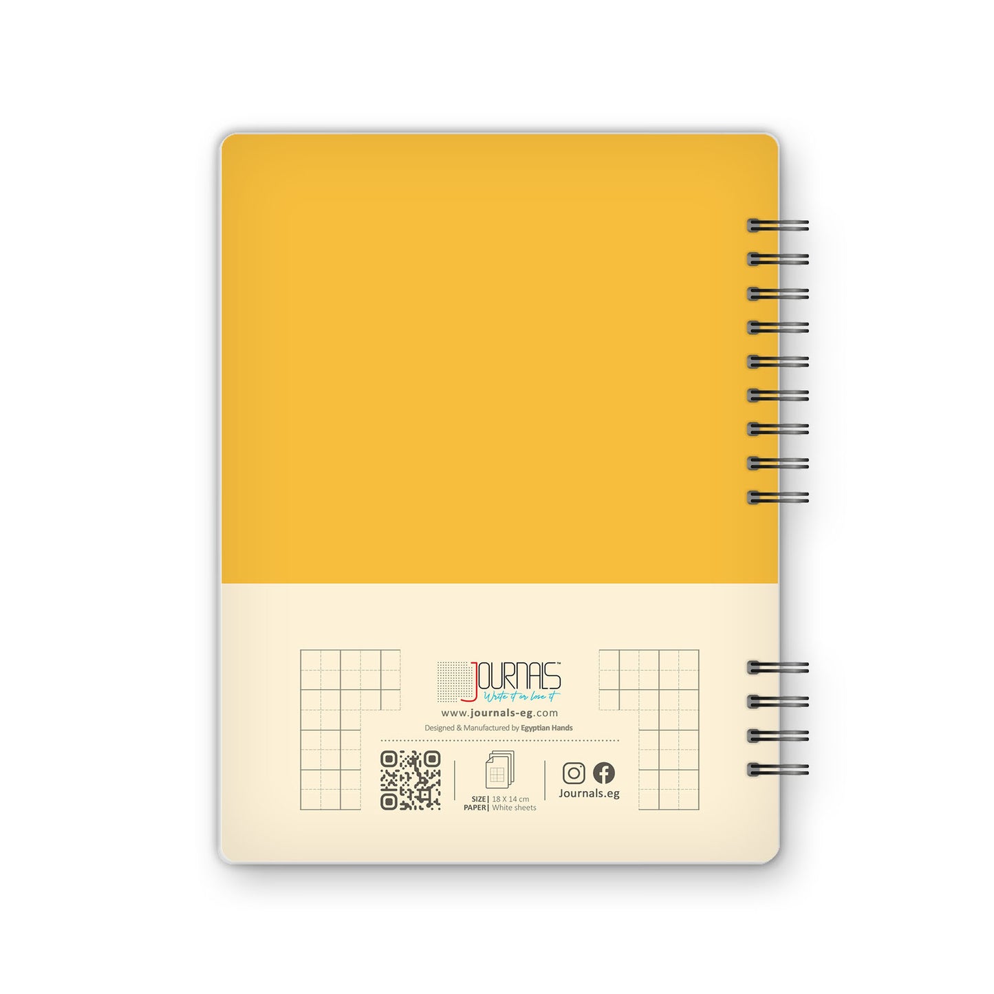 Square Grid - 18X14 cm - 75 Sheets | Yellow - from Journals