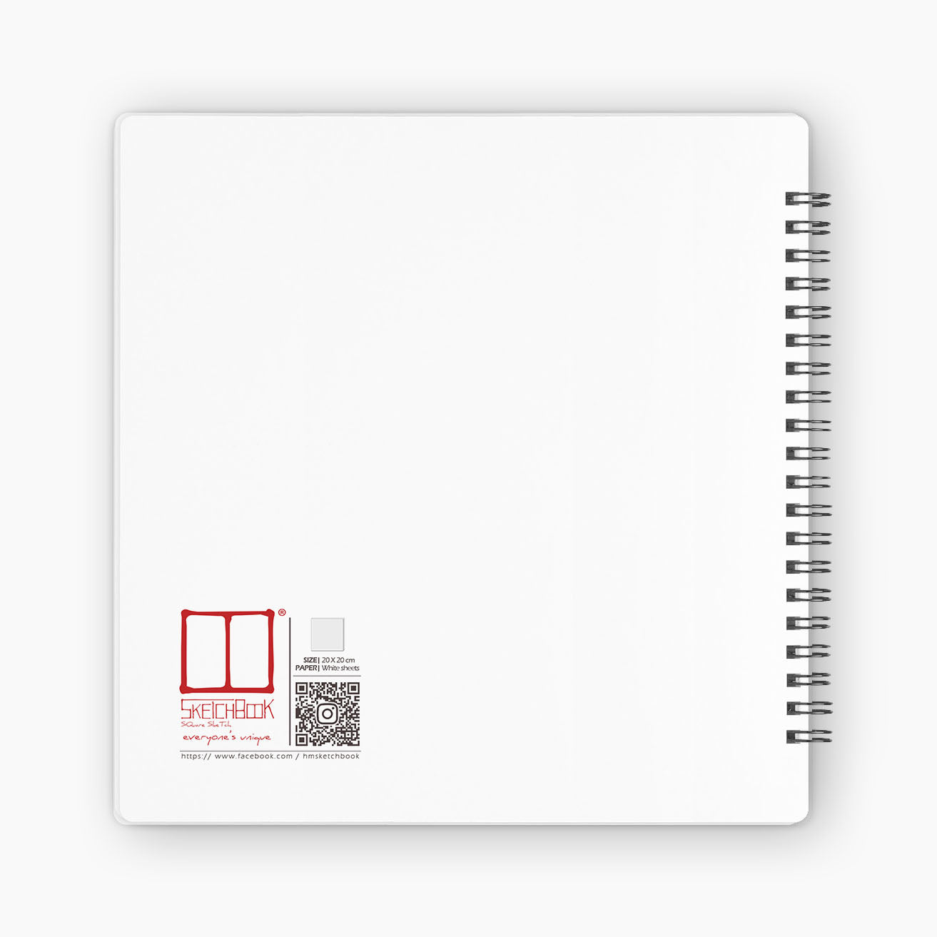 Square Sketchbook | 20 X 20 cm - White Paper - from SketchBook Stationery