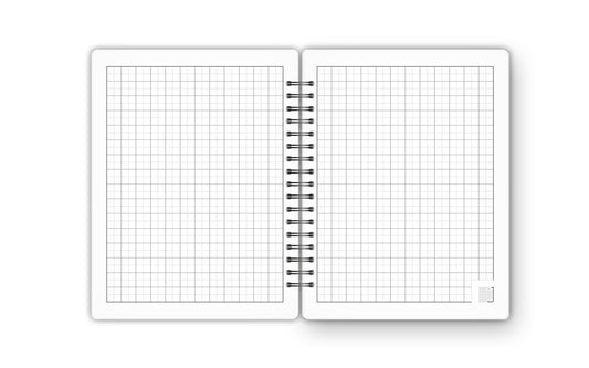 Square Grid - 18X14 cm - 75 Sheets | Minimal Leaf 02 - from Journals
