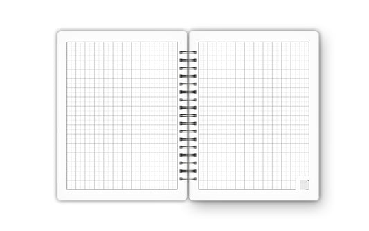 Square Grid - 18X14 cm - 75 Sheets | Pink Leaf 02 - from Journals