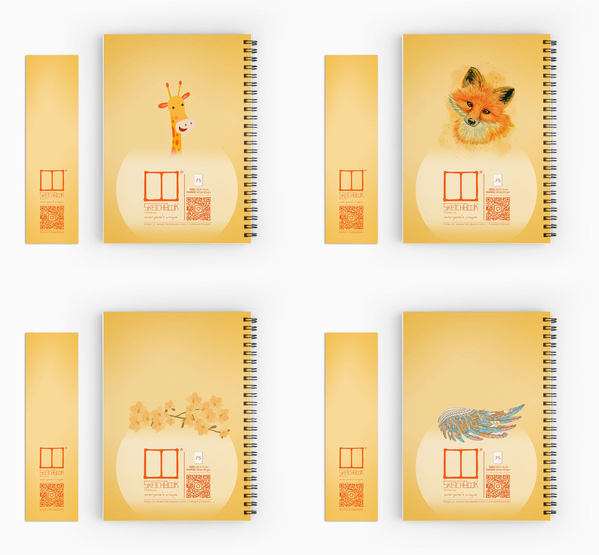Notebooks | Yellow Collection - (Bundle of 4) - from SketchBook Stationery