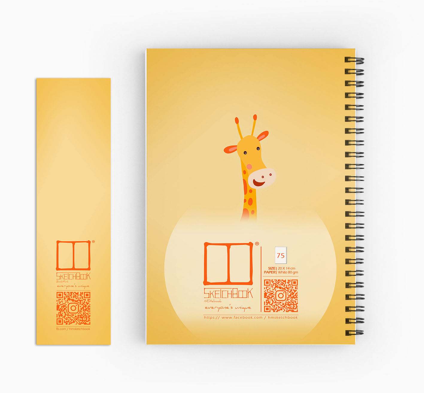 Notebooks | 20 X 14 cm - Yellow Collection - Giraffe - from SketchBook Stationery