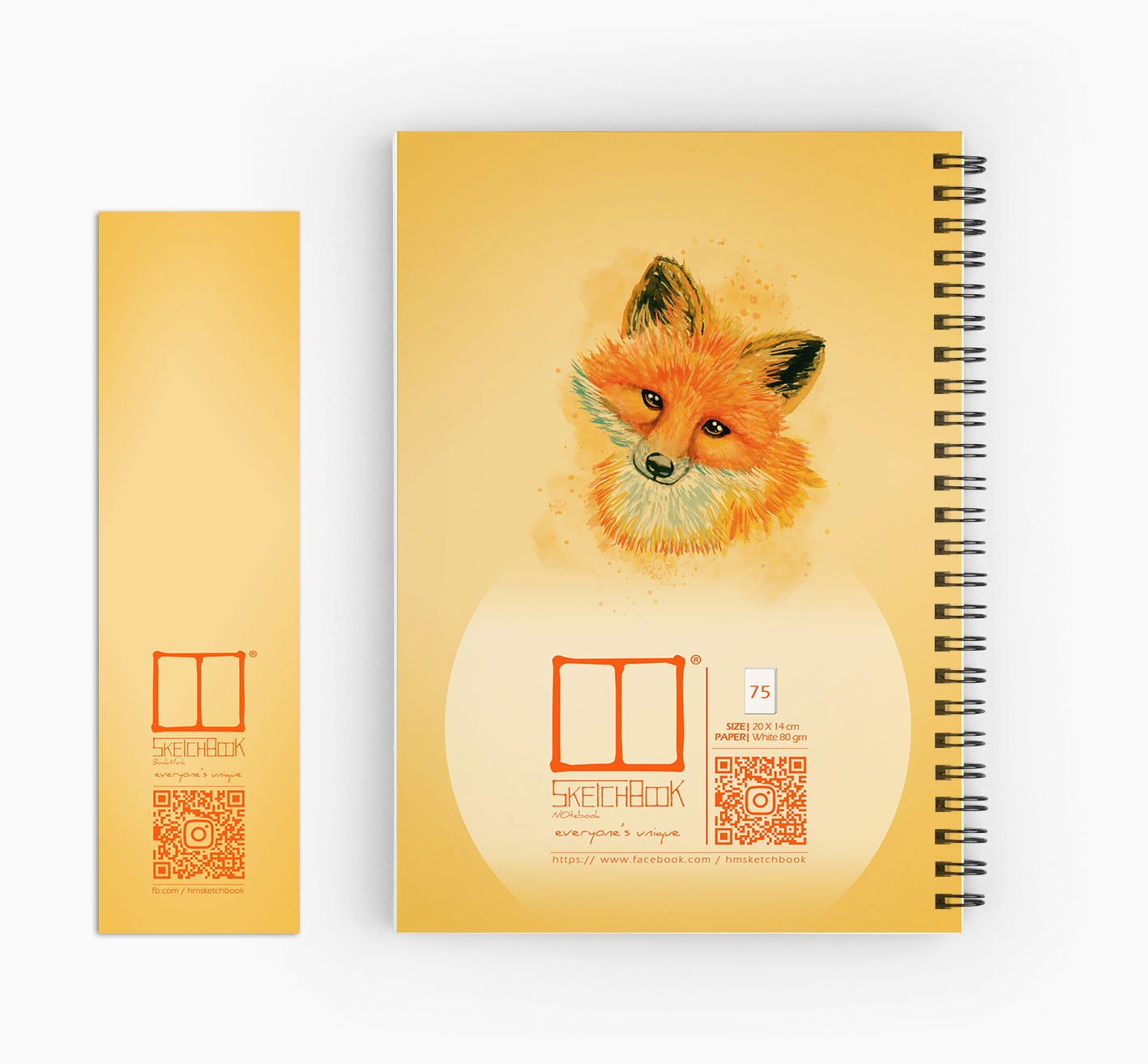 Notebooks | 20 X 14 cm - Yellow Collection - Fox - from SketchBook Stationery