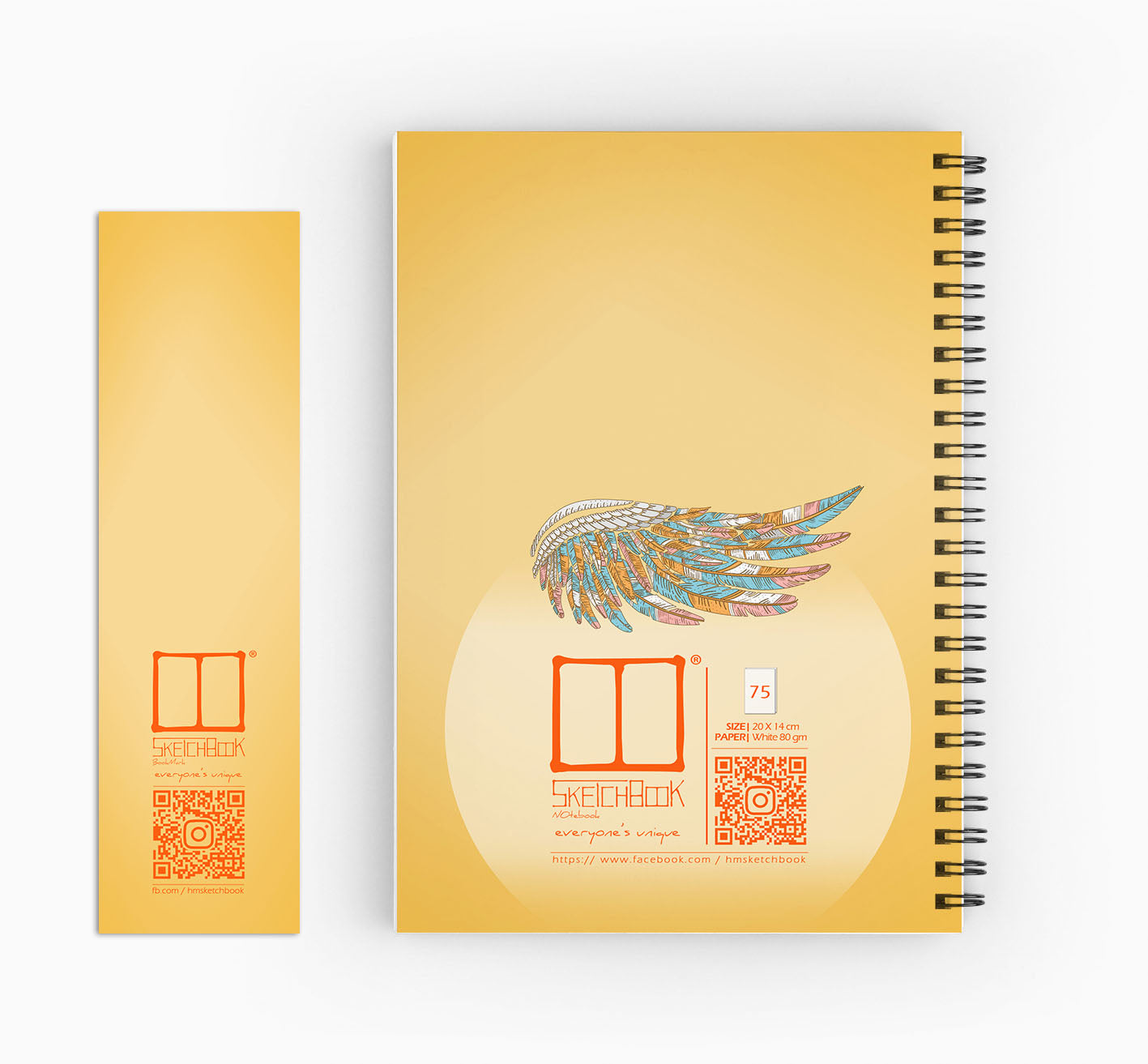 Notebooks | 20 X 14 cm - Yellow Collection - Wing - from SketchBook Stationery