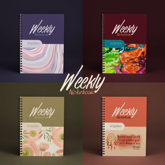 Weekly Planner Notebook | Half Color - (Bundle of 4) - from SketchBook Stationery