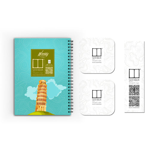 Weekly Planner Set | 20 X 14 cm - (Cities Edition) - Pisa - from SketchBook Stationery