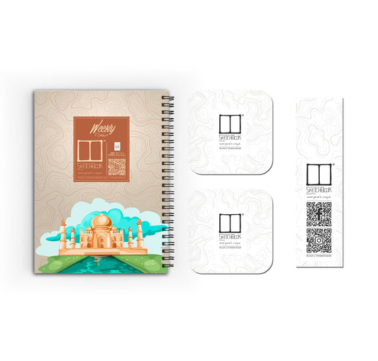 Weekly Planner Set | 20 X 14 cm - (Cities Edition) - Tag Mahal - from SketchBook Stationery