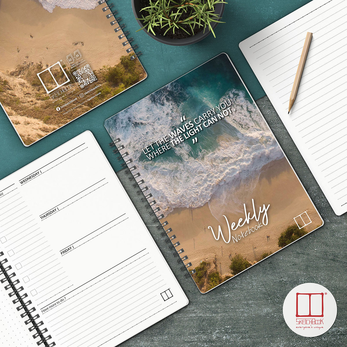 20 x 14 cm weekly planner notebook design